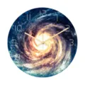 Round galaxy wall clock with silent movement, acrylic material and starry sky design for home. - Starry Sky Style CC018