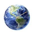 Earth planet wall clock acrylic UV print modern silent bedroom living room decor watch - Luminous CC090