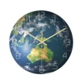 Luminous earth wall clock modern acrylic home decor silent wall clock with golden hands 30cm - Luminous CC088