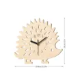 Wooden hedgehog wall clock with silent sweep movement, cute animal design for home decor. - MCC415-Style A / 5mm Thickness