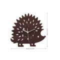 Wooden hedgehog wall clock with silent sweep movement, cute animal decor for home living room. - Model MCC415-B / 5mm Thickness