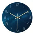Creative starry sky wall clock with silent movement and golden hands for modern room decor. - Starry Sky Style CC020