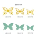 3D metallic texture hollow butterfly wall stickers 24pcs set for home room wall decor - Gold & Pearlescent Paper Tiffany Blue