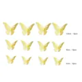 Details of 3D gold hollow butterfly wall stickers, featuring 12pcs in three different sizes. - HB018
