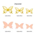 3D hollow butterfly wall stickers 24pcs set gold pink home decor room decoration - HB015 - Pack of 24 / Gold and Pearlescent Paper Pink Stars