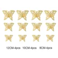 3D golden hollow butterfly wall stickers, 12pcs metallic home decor for living room bedroom - HB009