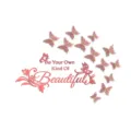 Rose gold acrylic mirror wall stickers with butterfly and English quote for home decor DIY. - Red + Rose Gold