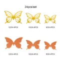 24pcs 3d hollow butterfly wall stickers metallic gold and copper home decor decals set - HB015 - Pack of 24 / Gold & Pearlescent Paper Copper Star