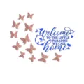 Acrylic mirror wall sticker DIY 3D butterfly home decor letters rose gold and blue - Blue & Rose Gold