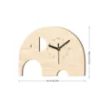 Holz Elefant Wanduhr leises Uhrwerk kreative Tierform Heimdekoration 26x19.5 cm - MCC404A