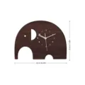 Niedliche Holz Elefanten Wanduhr Leises Uhrwerk Tierform Zimmer Dekoration 26x19.5cm - MCC404B