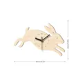 Wooden running rabbit wall clock with silent sweep movement, cute animal decor for home room. - Model MCC406-A