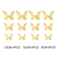 12pcs gold metallic 3D hollow butterfly wall stickers home decor for living room and bedroom - Style F