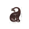 Wooden dinosaur wall clock silent sweep movement kids room decor size 20.8x28.9cm - Model MCC409-B