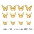 Gold 3D hollow butterfly wall stickers, 12 pieces set for home decoration, party and wedding. - Style E
