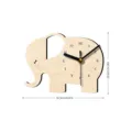 Wooden elephant wall clock silent sweep movement cute animal design home decor 20.5x15.6cm - Model MCC410-A
