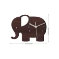Wooden elephant wall clock, silent sweep movement, cute animal shape decor for home room. - Model MCC410-B