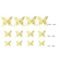 Gold 3D hollow butterfly wall stickers set, 12pcs home decor with 3 sizes for room. - HB019