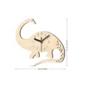 Wooden dinosaur wall clock with silent movement, cute animal shape home decor for kids room. - MCC416-Style A