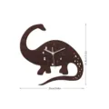 Wooden dinosaur wall clock with clock hands and clear numbers for kids room decor. - MCC416-Style B