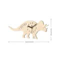 Wooden dinosaur wall clock with silent quartz movement and cute triceratops animal shape. - MCC417A Style