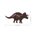 Wooden dinosaur wall clock with silent quartz movement, unique triceratops animal shape design. - MCC417B Style
