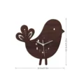 Wooden bird shaped wall clock with silent sweep movement, dark brown finish variant 1 - MCC418-Style B