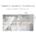 Marble tile stickers waterproof self-adhesive wall stickers 4 pieces per set 30x15cm home - DLS035