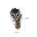 3D broken wall cat wall sticker toilet decal cute pet home decor detail view size 17.5x28.6cm - YGC020 / Green Luminous