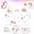 Cute unicorn fairy wall stickers size chart for children bedroom, DIY waterproof vinyl decal. - YGP132 (Unicorn Fairy) / Blue Luminous