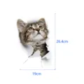 3D broken wall cute cat wall sticker and toilet decal for home decor, 19x26.4cm size. - YGC022