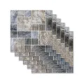 Detailansicht von 3D-Mosaik-Fliesenaufklebern, selbstklebende PVC-Wandaufkleber mit Holzstruktur. - MSC034