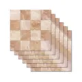 Detailansicht brauner Marmor 3D Mosaik Fliesen Wandaufkleber, selbstklebendes PVC Design. - MSC037