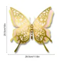 3D hollow butterfly wall sticker layered pearlescent paper wedding party home decor - HB033 - Style A / L