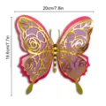 3D layered hollow paper butterfly wall sticker with pearl decor, pink and gold home decor. - HB035 Style B / S