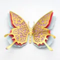 3D holle vlinder muursticker detail, meerlaagse parelpapier ambacht decor thuis. - HB033 - Stijl C / Groot: met 5 kunstparels van 12 mm