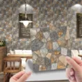 Adesivo murale effetto pietra carta da parati impermeabile per decorazione cucina - LA016