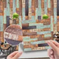 Carta da parati vintage con venature del legno adesiva sticker murale decorazione - LA011