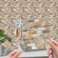 Carta da parati adesiva effetto pietra adesivo murale piastrella per decorazione cucina. - LA017