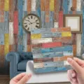 Carta da parati adesiva effetto legno rustico per soggiorno, adesivo murale decorativo - LA010