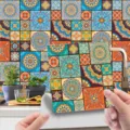Carta da parati adesiva con piastrelle, stile vintage marocchino adesivo murale per cucina - LA001