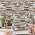 Adesivo murale in finta pietra carta da parati per decorazione cucina di casa. - LA020