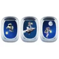 Autocollant mural hublot d'avion astronaute lumineux décoration chambre d'enfant PVC. - Bleu / YGP119