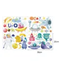 Stickers muraux espace aquarelle mignons astronautes UFO planètes déco chambre enfant 30x20cm - Extraterrestre (YGP036) / Lumière Bleue: Boîte de Couleur Emballée