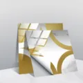 Marble floor tile sticker waterproof peel and stick wall sticker modern gold geometric decor - TS240