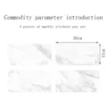 Vue détaillée d'autocollants pour carrelage en marbre montrant quatre pièces et dimensions. - Lot de 4 Pièces / DLS021