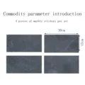 Dark grey marble tile stickers, waterproof self-adhesive wall stickers, 4 pieces set 30x15cm. - DLS024