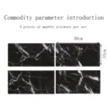 Black marble tile stickers detail view, 4 pieces per set, waterproof self-adhesive home decor - DLS031