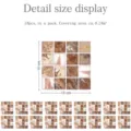 Mosaic tile sticker detail size and 18pcs package display for kitchen wall renovation. - Style MTS038 / 10cm 18 Pcs Pack