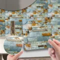 Carta da parati adesiva effetto pietra adesivo murale impermeabile per decorare casa. - LA031